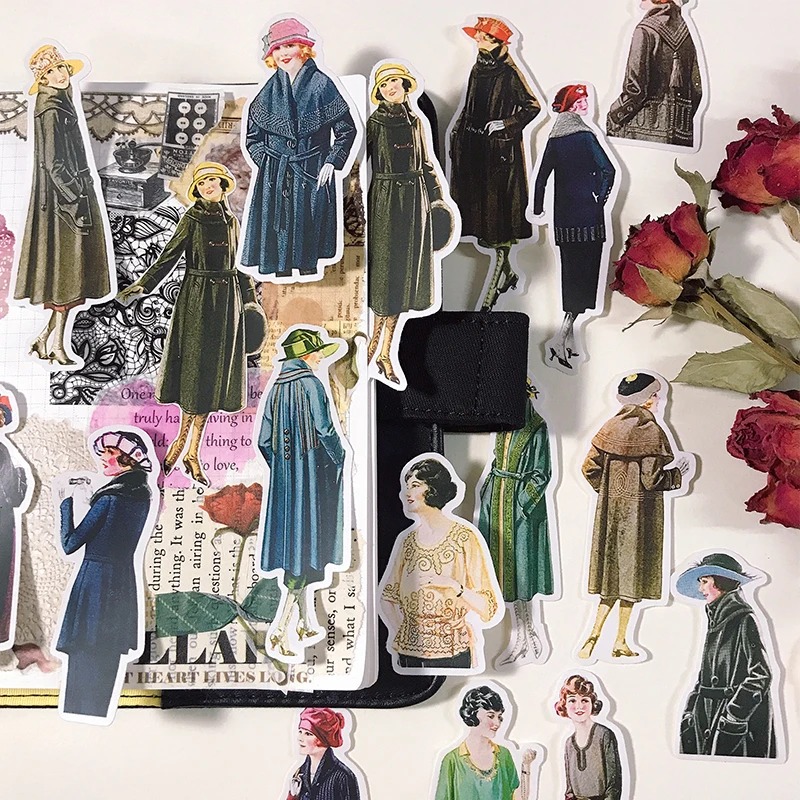 Kids Toys Vintage - สติกเกอร์ 25 ชิ้น Retro เกลือบัญชีมือวัสดุสติกเกอร์ Vintage