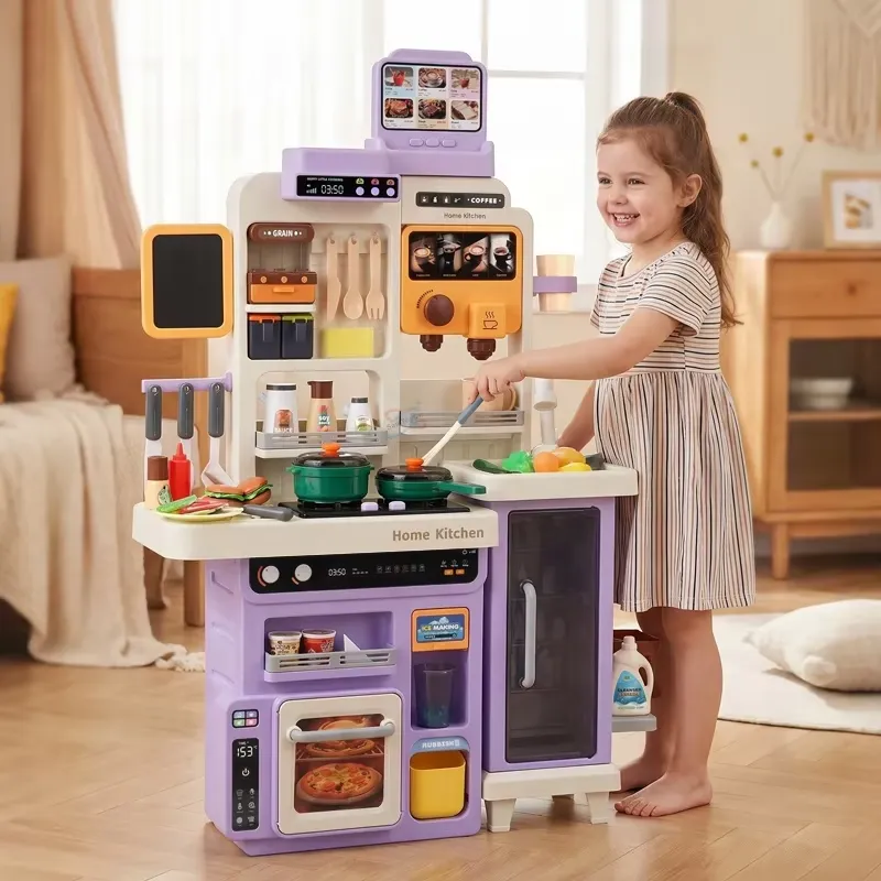 Kids Toys Kitchen - ชุดครัวจำลองขนาดใหญ่ 90 ซม. สำหรับเด็ก พร้อมไฟ เสียง