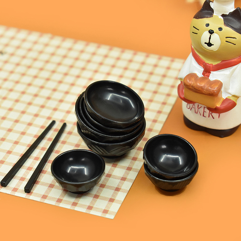 Kids Toys Kitchen - บ้านตุ๊กตาขนาดเล็ก1ชุด1:6 1:12จานชามตะเกียบถาดอาหารเย็นของเล่นบทบาทสมมติเด็กโมเดลเครื่องใช้สำหรับโต๊ะอาหารที่ใช้ในครัว