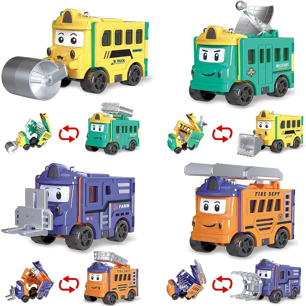 Kids Toys Vehicle - Flip Racers Transformable Cars สําหรับเด็กของเล่นตลกสําหรับเด็กวัยหัดเดินดึงกลับรถบรรทุกของขวัญวันเกิดคริสต์มาสสําหรับ Boy