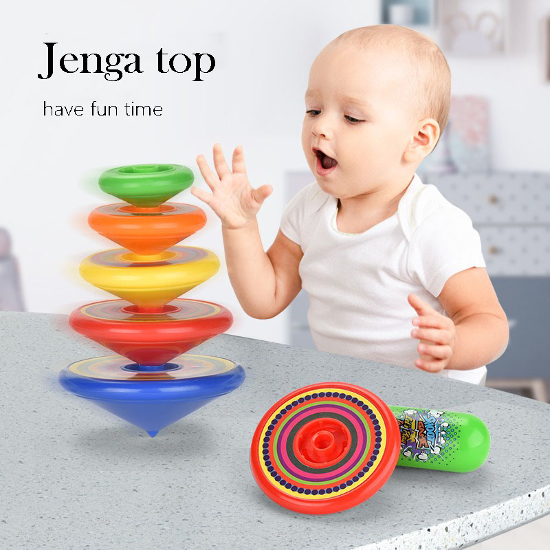 Kids Toys Under 500 - ของเล่นไม้หมุนซ้อนกันสำหรับเด็ก เกมต่อสู้แบบต่อหอก ของเล่นเสริมพัฒนาการสำหรับครอบครัว ของขวัญเพื่อการศึกษา