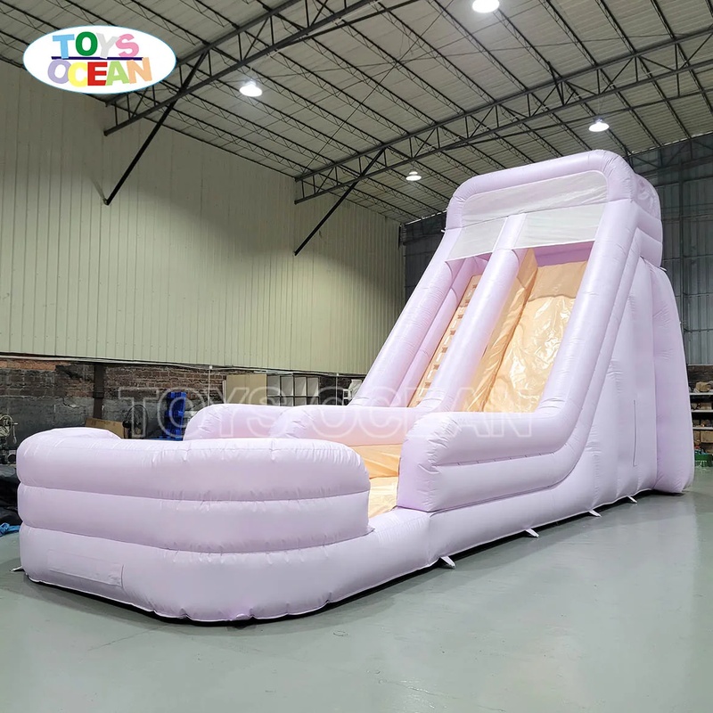 Kids Toys Rental - สไลเดอร์น้ำเป่าลม PVC สีขาวขนาดใหญ่สำหรับเด็ก อุปกรณ์เช่าสำหรับงานปาร์ตี้กลางแจ้ง พร้อมชุดซ่อมแซม ของเล่นน้ำลดราคา