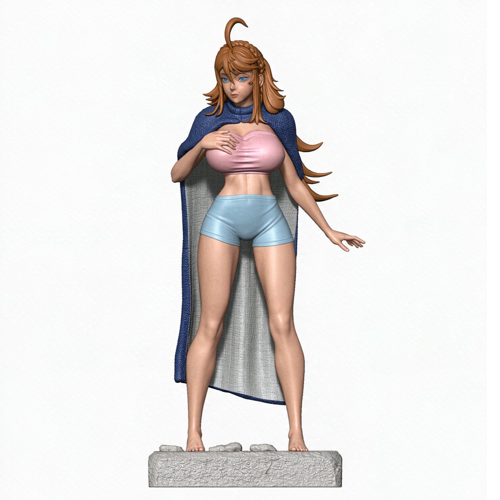 Kids Toys Sale - NSFW โมเดลฟิกเกอร์สาวอนิเมะพร้อมเสื้อคลุม FUTA ขนาด 1/24 สีเทา