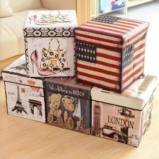 Kids Toys Vintage - กล่องเก็บของพับได้พิมพ์ลายวินเทจที่มีฟังก์ชั่นหลากหลายและพื้นผิวเคลือบเหมาะสำหรับของเล่นเด็กและการจัดเก็บการ์ตูน