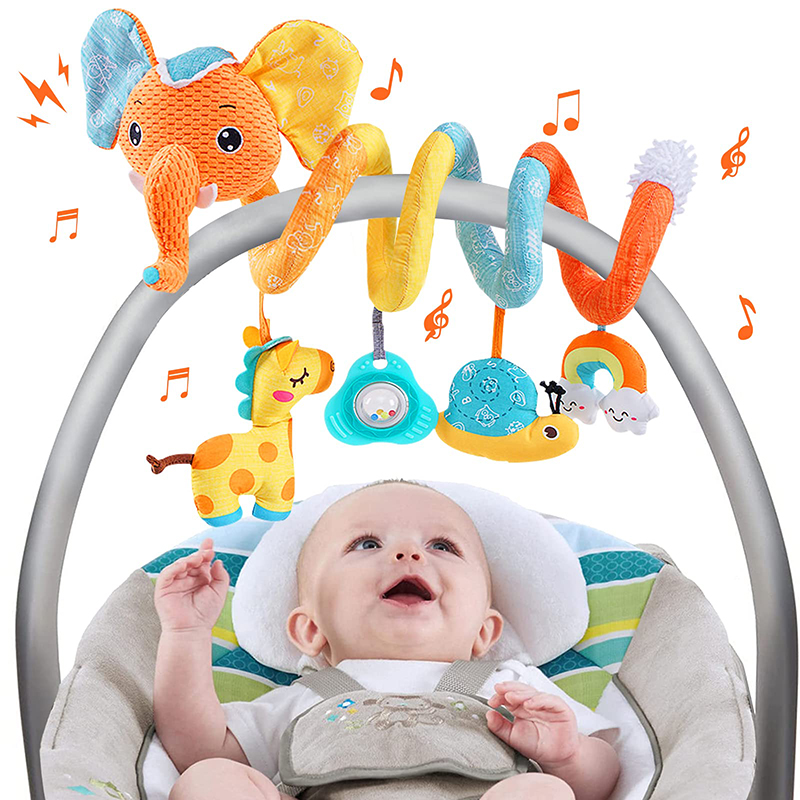 Kids Toys Elephant - รถที่นั่งของเล่นเด็กทารกสีช้างรถเข็นเด็กยืดเกลียวกิจกรรมเด็กแขวนของเล่นสําหรับเปลมือถือทารกแรกเกิด Sensory ของเล่นของขวัญ