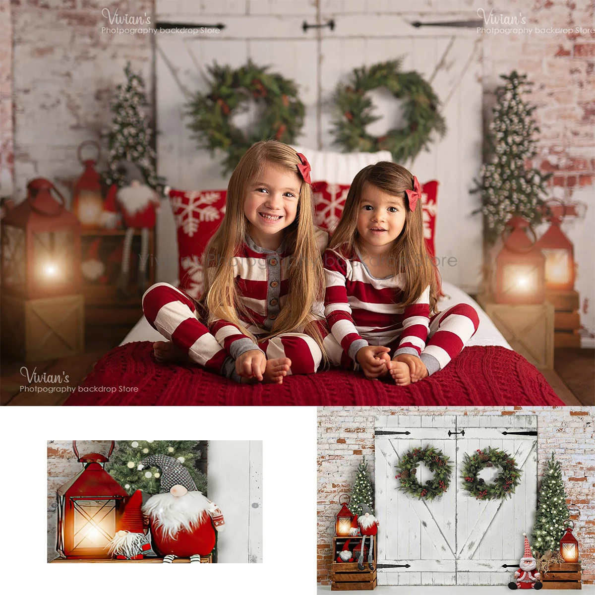 คริสต์มาสไม้สีขาวประตูพื้นหลัง - Banner Kids Toys บทวิจารณ์และราคา