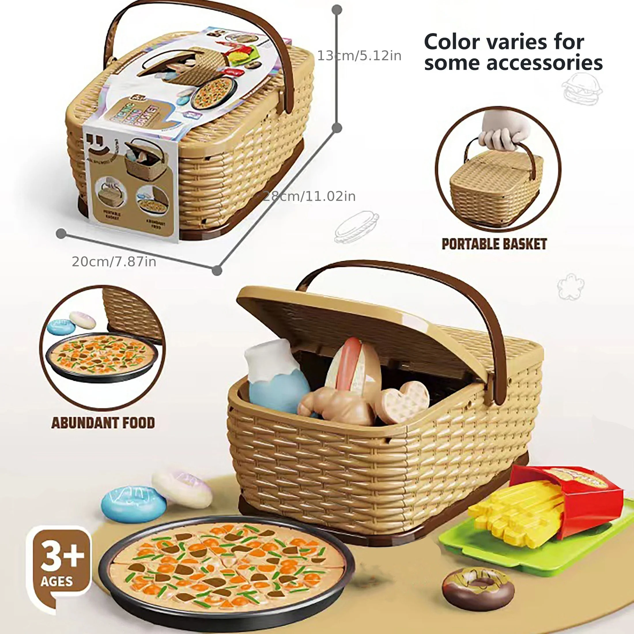 ตะกร้าปิกนิกแบบพกพาสำหรับเด็กต - Kids Toys Kitchen บทวิจารณ์และราคา