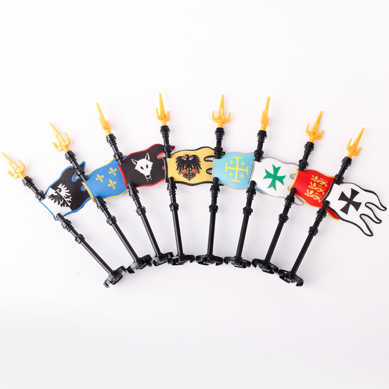 MOC ปราสาทธงอาคารบล็อกหมาป่า E - Banner Kids Toys บทวิจารณ์และราคา