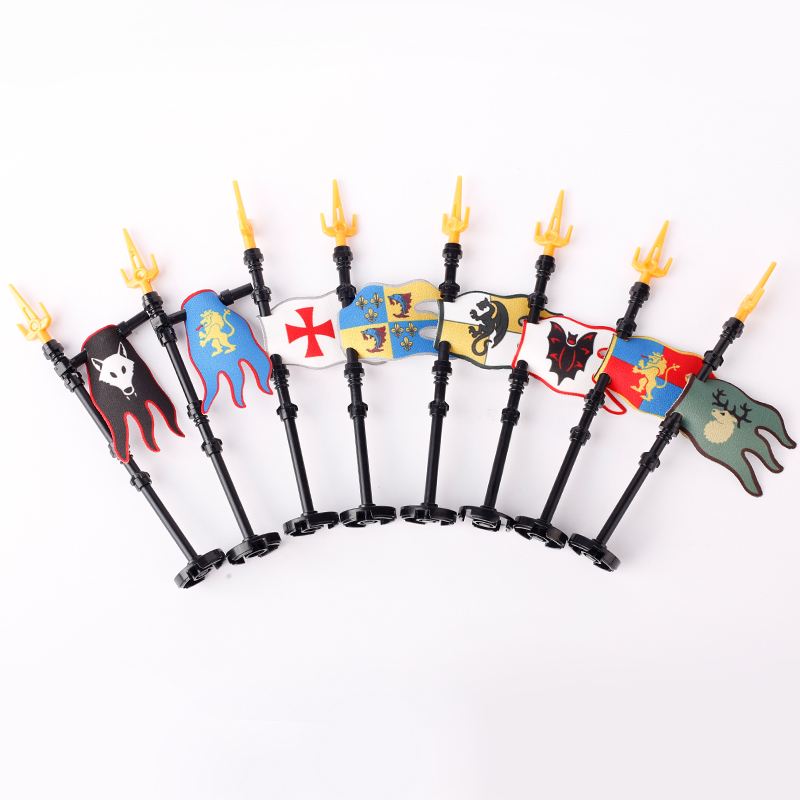 MOC ปราสาทธงอาคารบล็อกหมาป่า E - Banner Kids Toys บทวิจารณ์และราคา