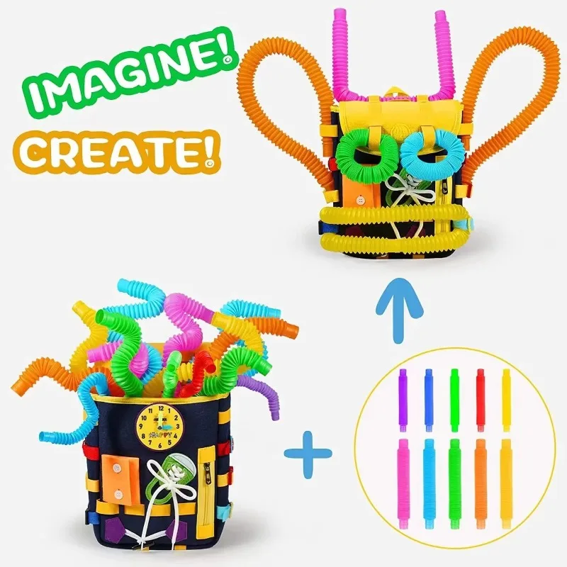Montessori Felt กระเป๋าเป้สะพา - Kids Zipper Toys บทวิจารณ์และราคา