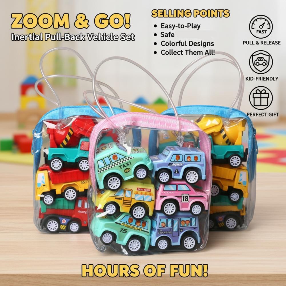 รถของเล่นแบบดึงกลับ 6 คัน รถขอ - Kids Toys Vehicle บทวิจารณ์และราคา