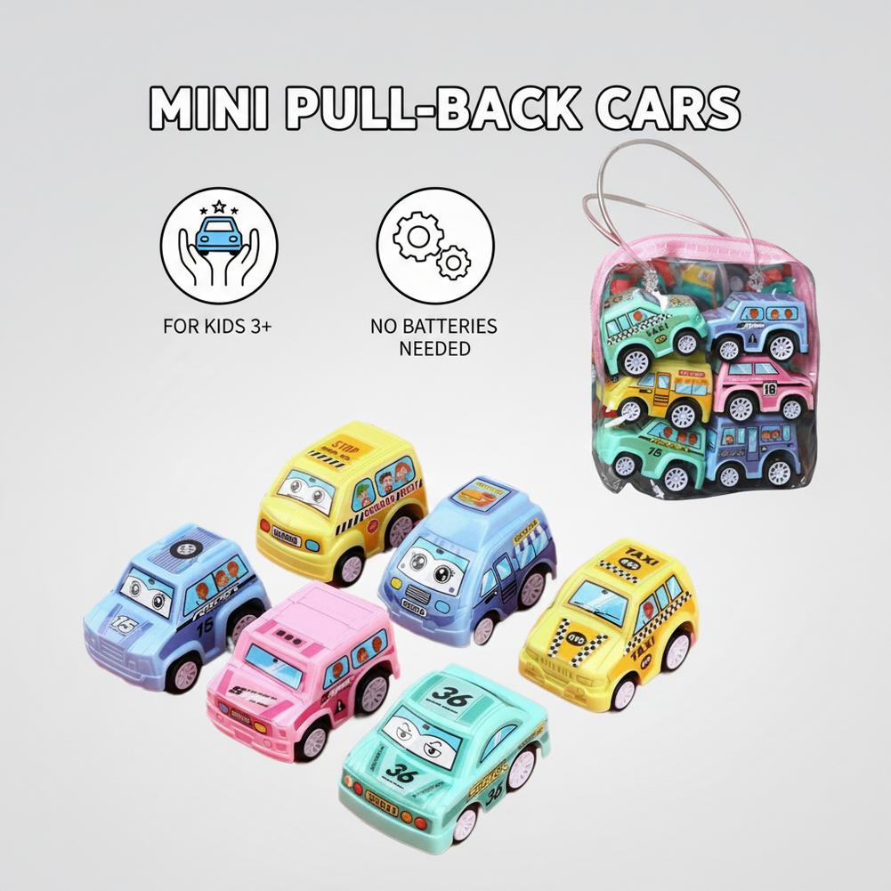 รถของเล่นแบบดึงกลับ 6 คัน รถขอ - Kids Toys Vehicle บทวิจารณ์และราคา