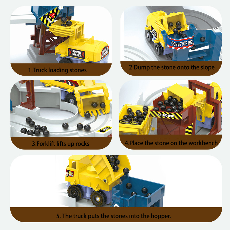 ชุดรางรถไฟแข่งรถขุดเหมืองไฟฟ้า - Kids Toys Vehicle บทวิจารณ์และราคา