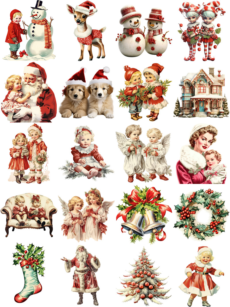 สติกเกอร์คริสมาสต์แนววินเทจสติ - Kids Toys Vintage บทวิจารณ์และราคา