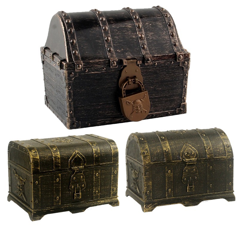Pirate Treasure Chest ตกแต่งใน - Kids Toys Vintage บทวิจารณ์และราคา