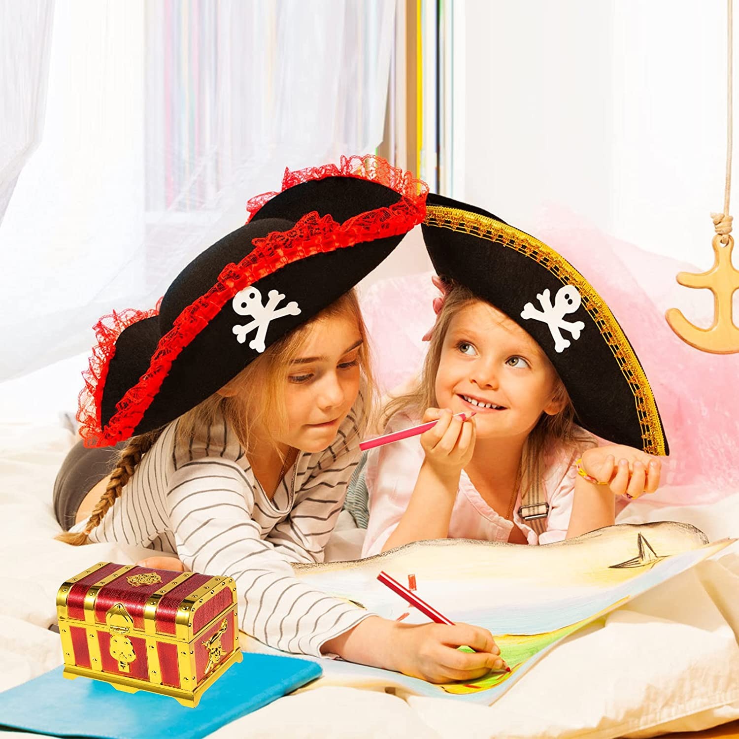 Pirate Treasure Chest ตกแต่งใน - Kids Toys Vintage บทวิจารณ์และราคา